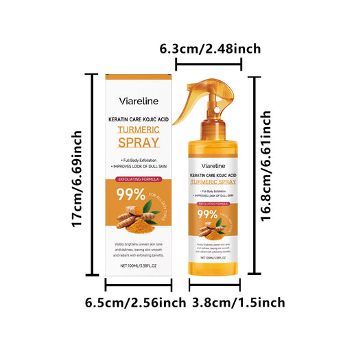 Kojic Acid Turmeric Exfoliating Spray Gentle Exfoliating Hydrating Moisturizer Smooth Brightening Dead Skin Calluses Removal