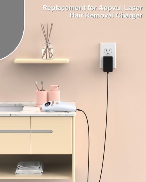 24V Replacement for Laser Hair Removal Charger, Compatible with Laser Permanent 3-In-1 Aopvui Laser Hair Removal, Compatible with Laser Hair Removal Device 999900 Flashes Aopvui IPL Hair Removal